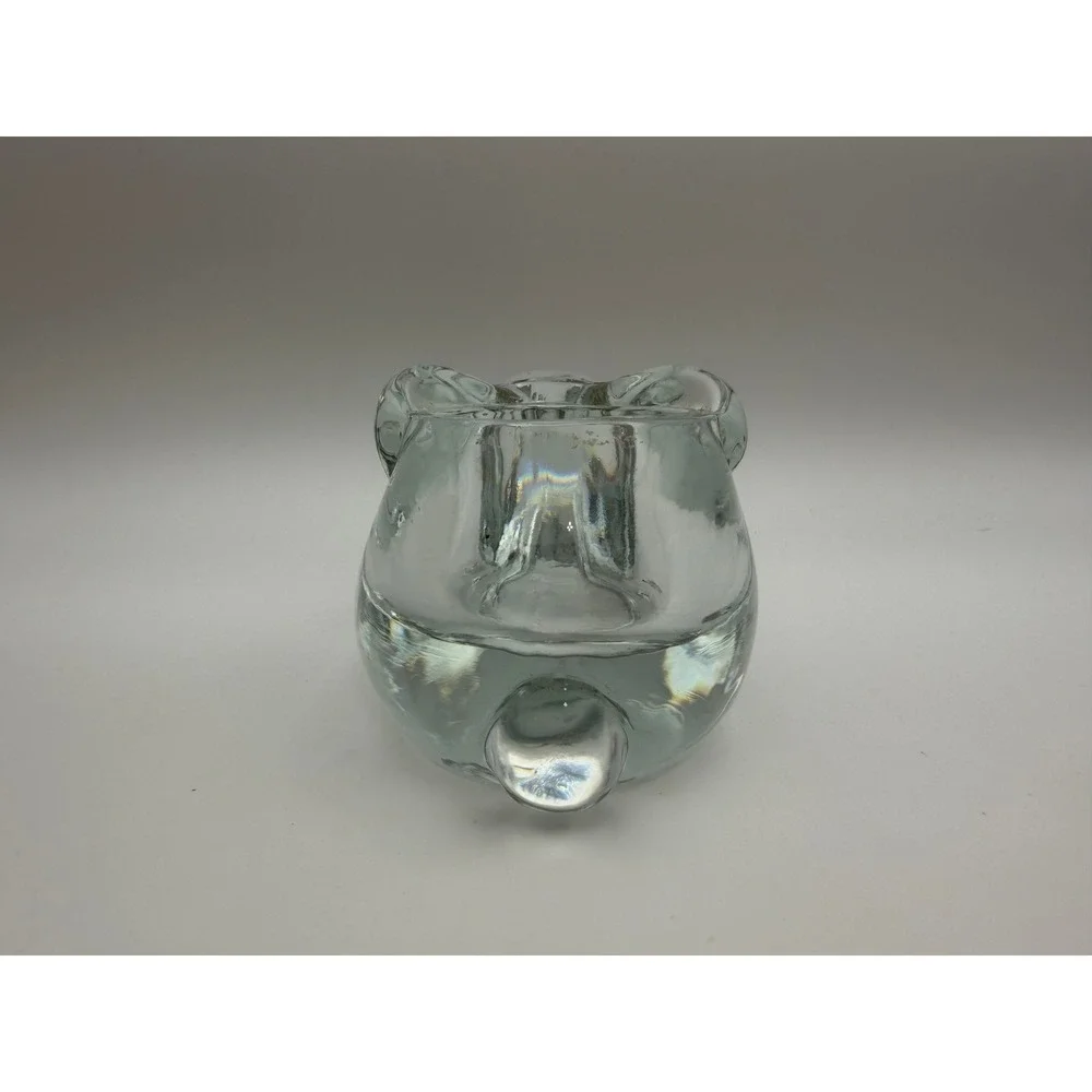 Clear Glass Rabbit Bunny Votive Candle Holder Figurine Trinket Dish Home Decor